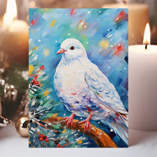 Farbenfrohe Friedens-Tauben-Weihnachten Feiertagskarte