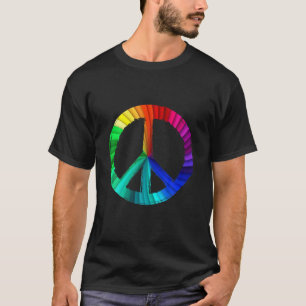 Farbenfrohe Friedenssignatur T-Shirt