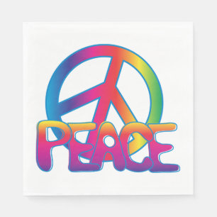 Farbenfrohe Friedenssymbol Napkins Serviette