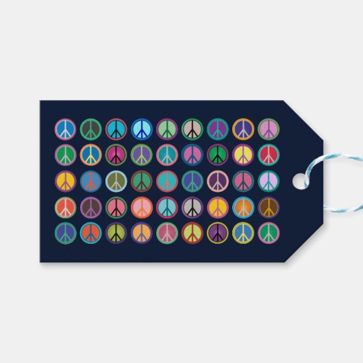 Farbenfrohe Friedenssymbole Geschenkanhänger (Vorderseite (Horizontal))