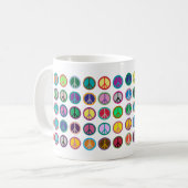 Farbenfrohe Friedenssymbole Kaffeetasse (Vorderseite Links)