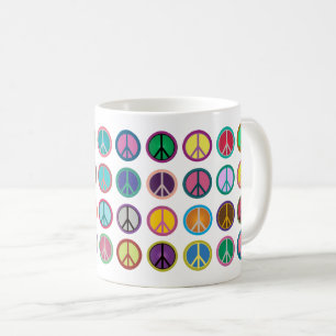 Farbenfrohe Friedenssymbole Kaffeetasse