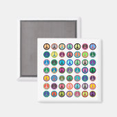 Farbenfrohe Friedenssymbole Magnet (Vorderseite/Rückseite)