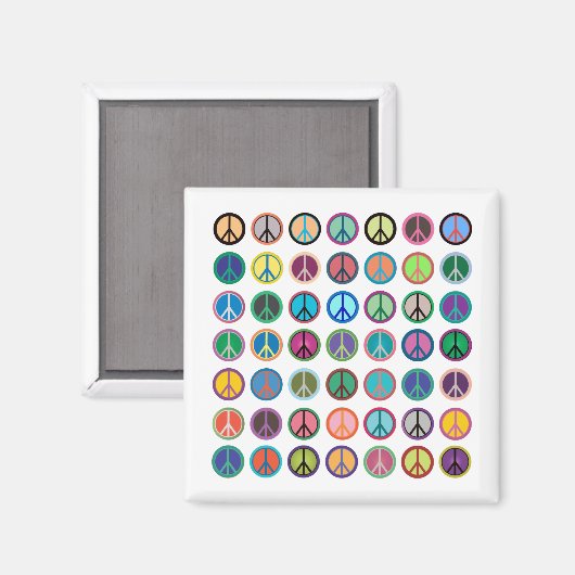 Farbenfrohe Friedenssymbole Magnet (Vorderseite/Rückseite)