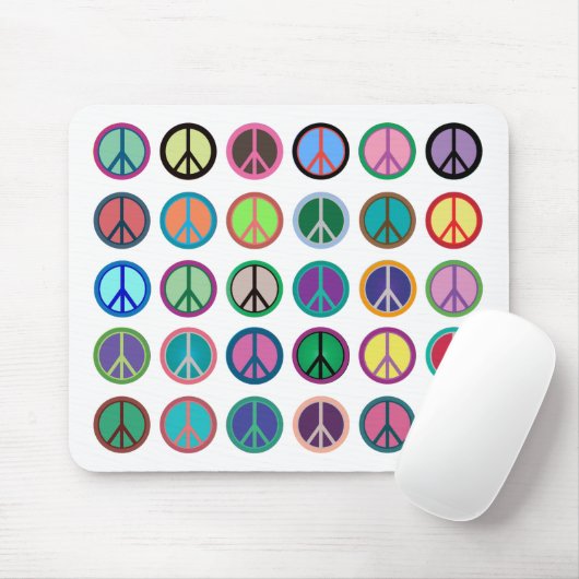 Farbenfrohe Friedenssymbole Mousepad (Mit Mouse)