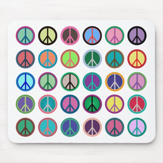 Farbenfrohe Friedenssymbole Mousepad (Vorne)
