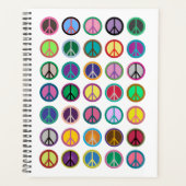 Farbenfrohe Friedenssymbole Planer (Vorderseite)