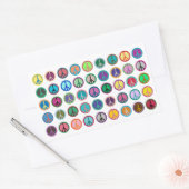 Farbenfrohe Friedenssymbole Rechteckiger Aufkleber (Umschlag)