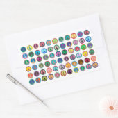 Farbenfrohe Friedenssymbole Rechteckiger Aufkleber (Umschlag)