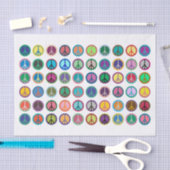 Farbenfrohe Friedenssymbole Seidenpapier (Handwerk)