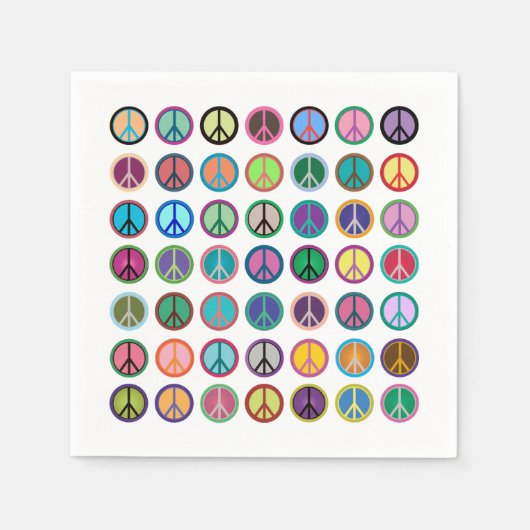 Farbenfrohe Friedenssymbole Serviette (Vorderseite)