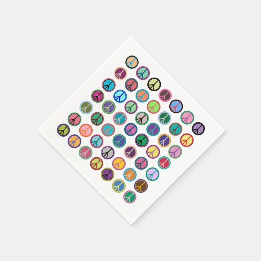 Farbenfrohe Friedenssymbole Serviette (Ecke)