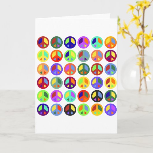 Farbenfrohe Friedenszeichen Karte (Gelbe Blume)