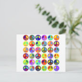 Farbenfrohe Friedenszeichen Postkarte (Stehend Vorderseite)