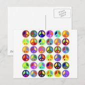 Farbenfrohe Friedenszeichen Postkarte (Vorne/Hinten)