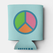 Farbenfrohe Friedenszeichen Sonderzeichen für Mono Dosenkühler (Rückseite)