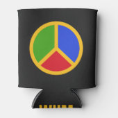 Farbenfrohe Friedenszeichen Sonderzeichen für Mono Dosenkühler (Vorderseite)