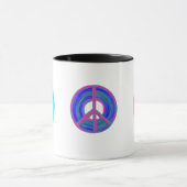 Farbenfrohe Friedenszeichen Tasse (Zentrum)