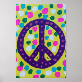 Farbenfrohe friedliche Signatur Akryllische Kunst Poster