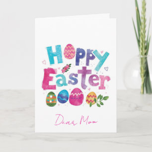 Farbenfrohe Frohe Ostern Mama Feiertagskarte