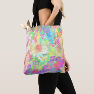 Farbenfrohe Fröhliche Blumen Florale Abstraktion Tasche