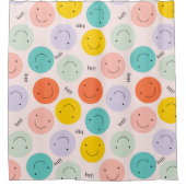 Farbenfrohe, fröhliche Gesichtspflege Duschvorhang (Vorderseite)