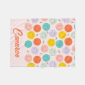 Farbenfrohe, fröhliche Gesichtspflege Fleecedecke (Vorderseite (Horizontal))