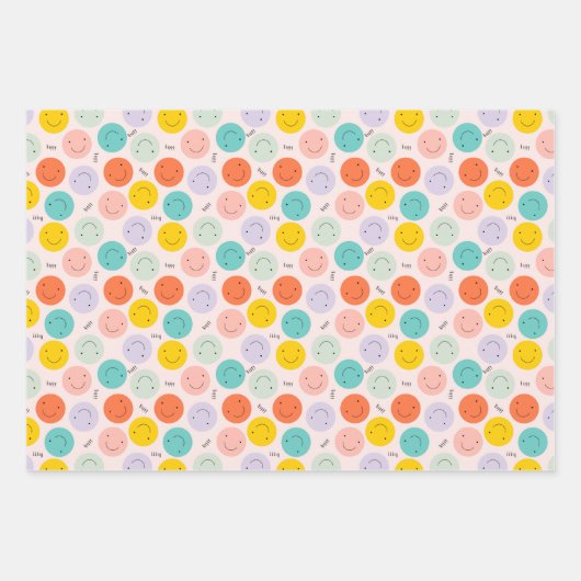 Farbenfrohe, fröhliche Gesichtspflege Geschenkpapier Set (Vorderseite 3)