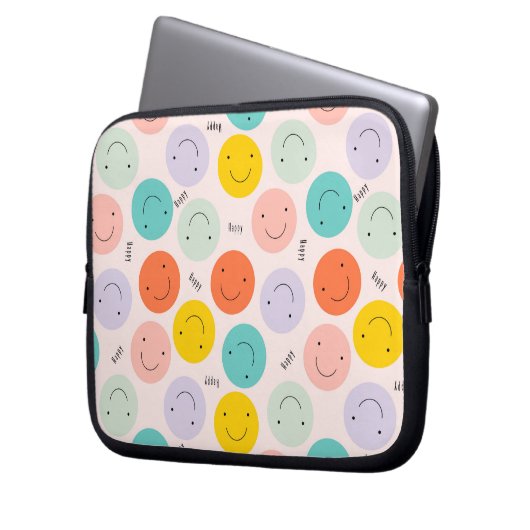 Farbenfrohe, fröhliche Gesichtspflege Laptopschutzhülle (Vorderseite Links)