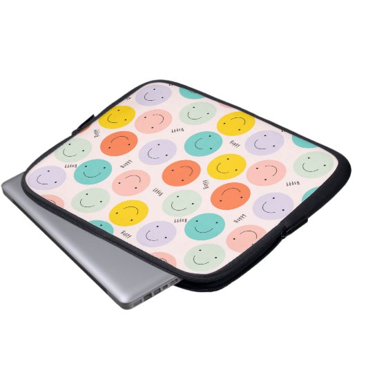 Farbenfrohe, fröhliche Gesichtspflege Laptopschutzhülle (Vorne Knopf)