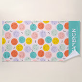 Farbenfrohe, fröhliche Gesichtspflege Strandtuch (Vorderseite)