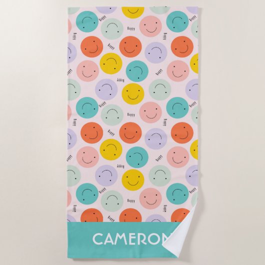 Farbenfrohe, fröhliche Gesichtspflege Strandtuch (Vorderseite)