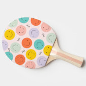 Farbenfrohe, fröhliche Gesichtspflege Tischtennis Schläger (Seitenansicht)