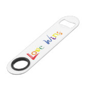 Farbenfrohe, fröhliche, kreative Gestaltung der Li Speed Flaschenöffner (Vorderseite Schrägansicht)