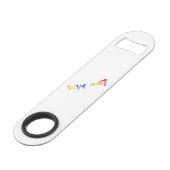 Farbenfrohe, fröhliche, kreative Gestaltung der Li Speed Flaschenöffner (Rückseite Schrägansicht)