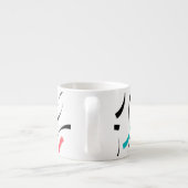 Farbenfrohe, fröhliche, moderne, trendige urbane G Espressotasse (Rückseite)