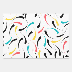 Farbenfrohe, fröhliche, moderne, trendige urbane G Geschenkpapier Set