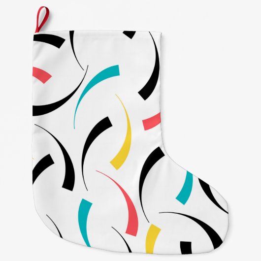 Farbenfrohe, fröhliche, moderne, trendige urbane G Großer Weihnachtsstrumpf (Vorderseite)