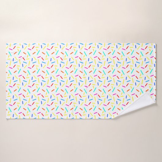 Farbenfrohe, fröhliche Sprinkles Confetti Muster G Badehandtuch (Badehandtuch)