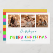 Farbenfrohe, fröhliche Weihnachten Drei Fotos (Vorne/Hinten)