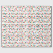 Farbenfrohe, fröhliche Weihnachtswrapping Papier Geschenkpapier (Flach)