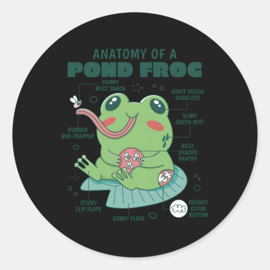 Farbenfrohe Froschfrösche Runder Aufkleber (Vorderseite)