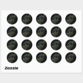 Farbenfrohe Froschsticker Runder Aufkleber (Blatt)