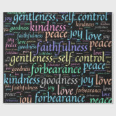 Farbenfrohe Frucht des Geistes in Word Cloud Geschenkpapier (Flach)