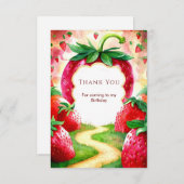 Farbenfrohe Frucht Erdbeere Geburtstag Dankeskarte (Vorne/Hinten)
