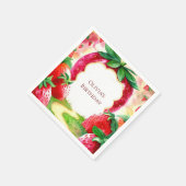 Farbenfrohe Frucht Erdbeere Geburtstag Serviette (Ecke)