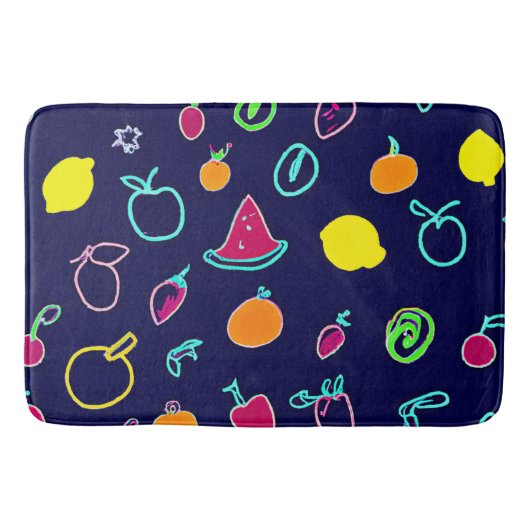 Farbenfrohe Frucht Fantasia Design Badematte (Vorderseite)