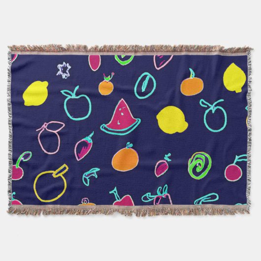 Farbenfrohe Frucht Fantasia Design Decke (Vorderseite)