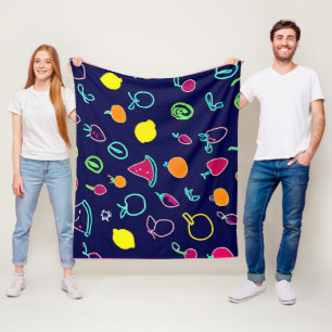 Farbenfrohe Frucht Fantasia Design Fleecedecke