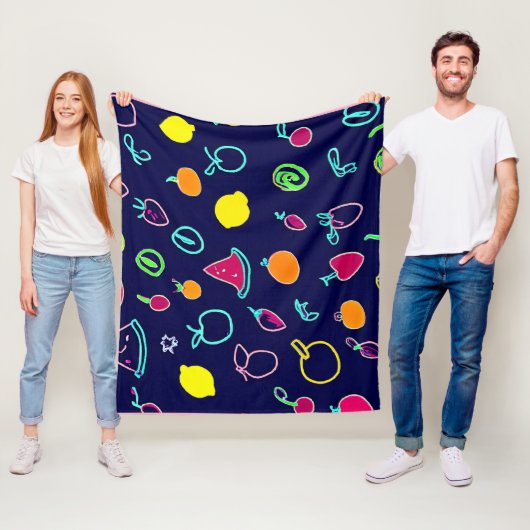 Farbenfrohe Frucht Fantasia Design Fleecedecke (Beispiel)